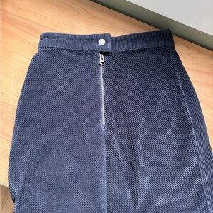 Elegant Navy Corduroy Pencil Skirt